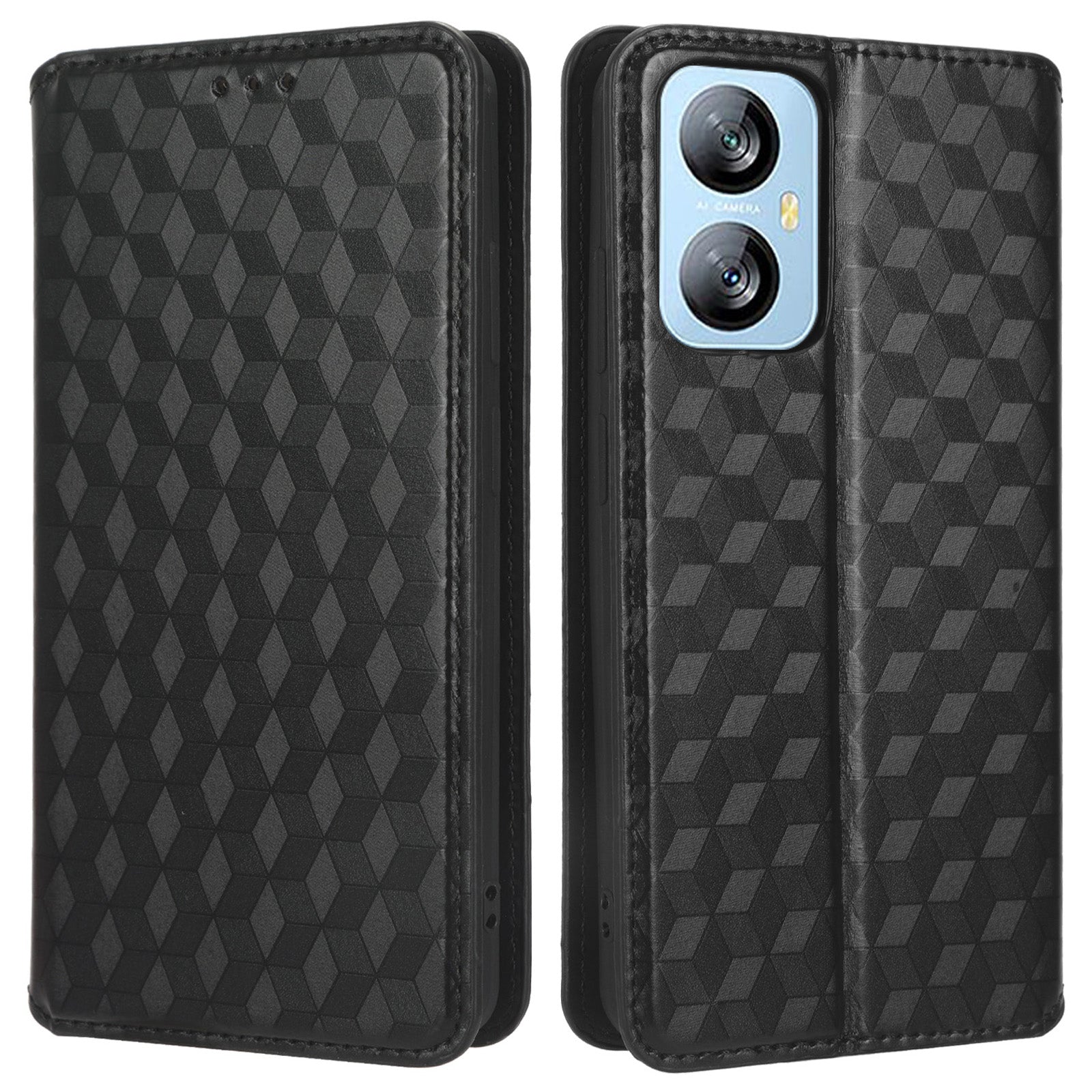 For Blackview A52 4G Flip Phone Case Rhombus Pattern Imprinted PU Leather Wallet Stand Cover For Blackview A52 4G Flip Phone Case Rhombus Pattern Imprinted PU Leather Wallet Stand Cover